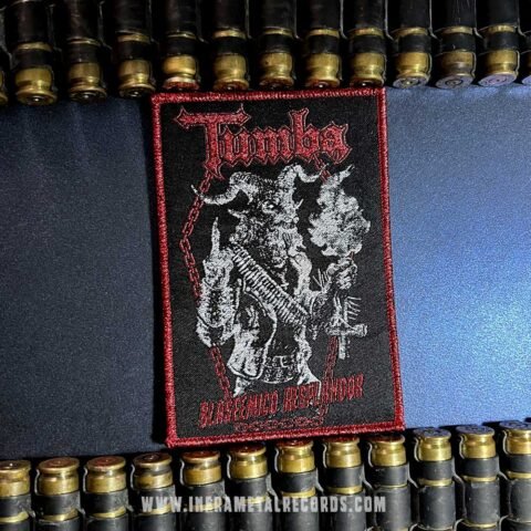 Tumba Blasfémico Resplandor woven patch inframetal records red border